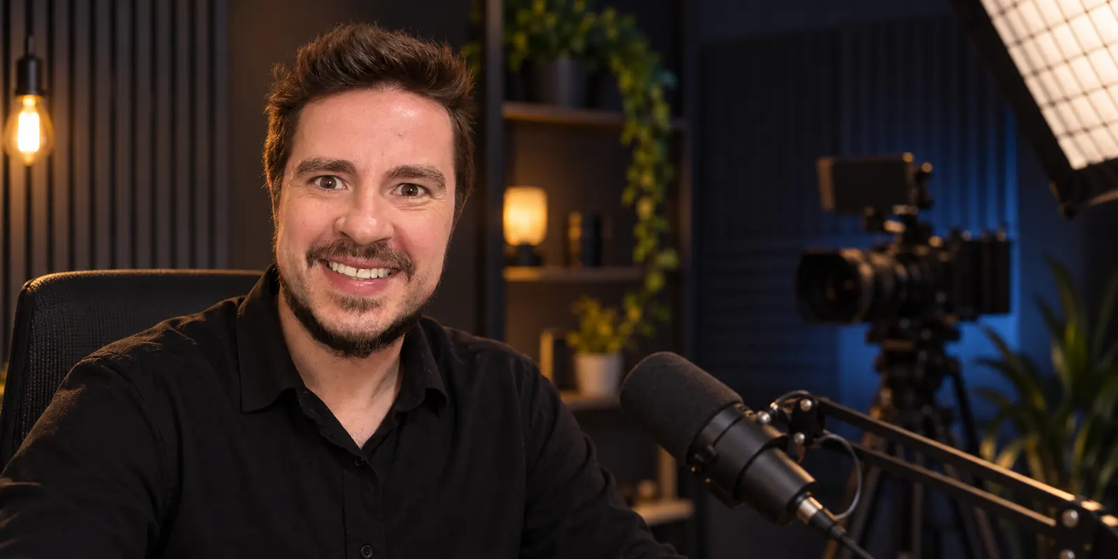 Eduardo Rico em um estúdio profissional de gravação
